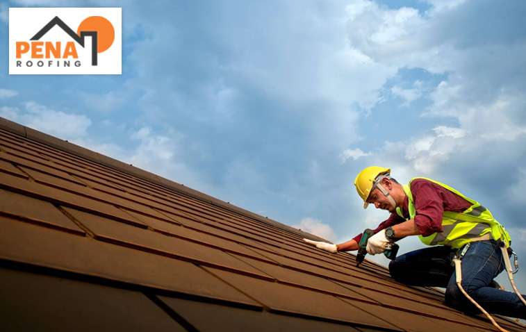 Roofing Contractor At Work